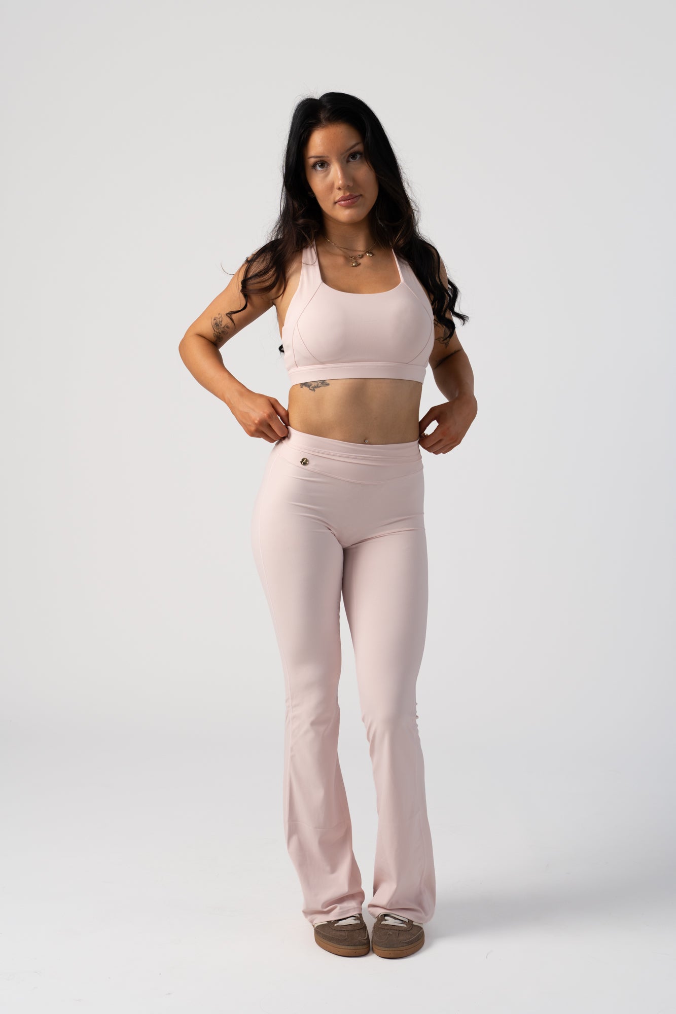 Core Flare Tights - Blush Pink