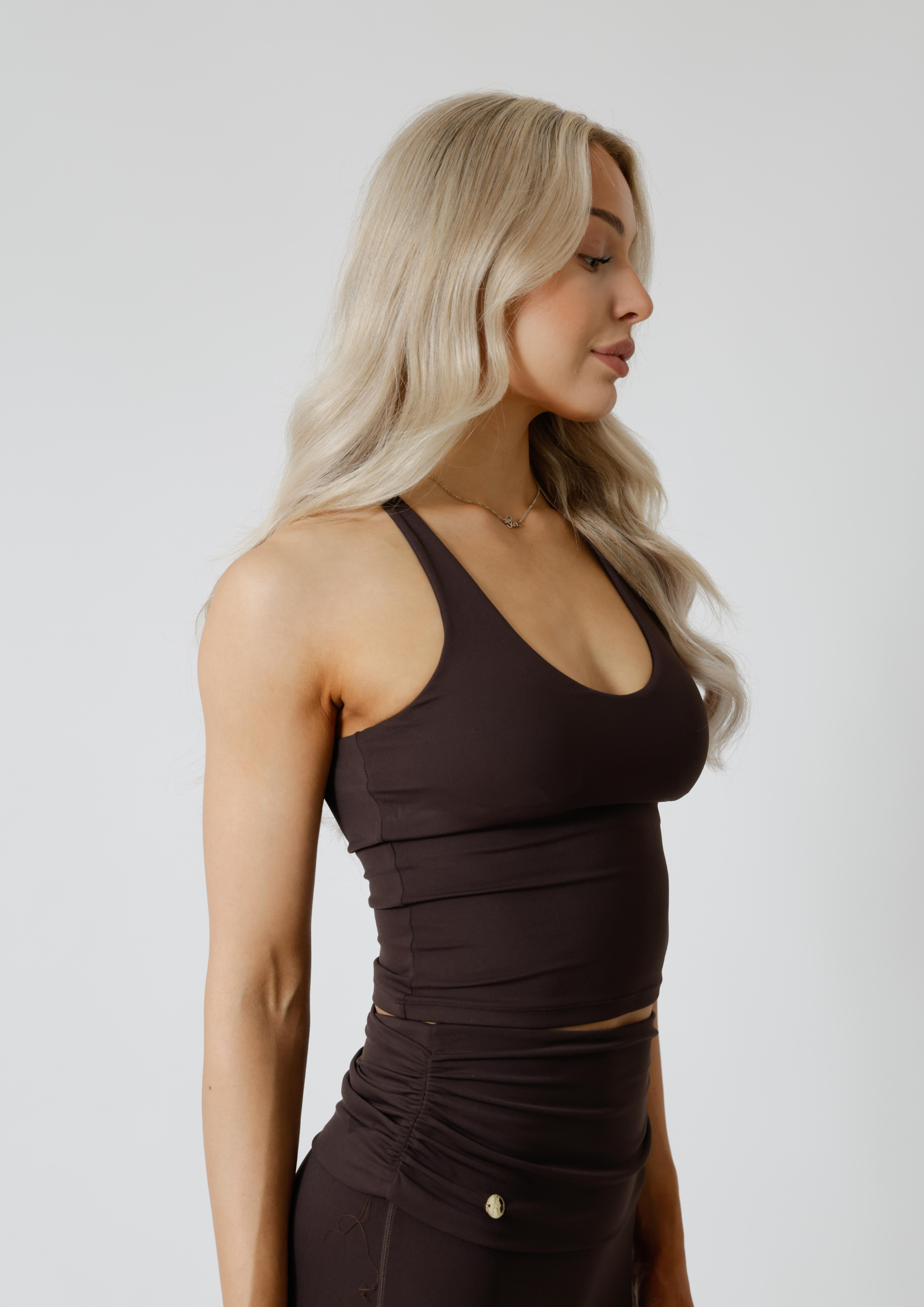 Core Strappy Tank - Dark Brown