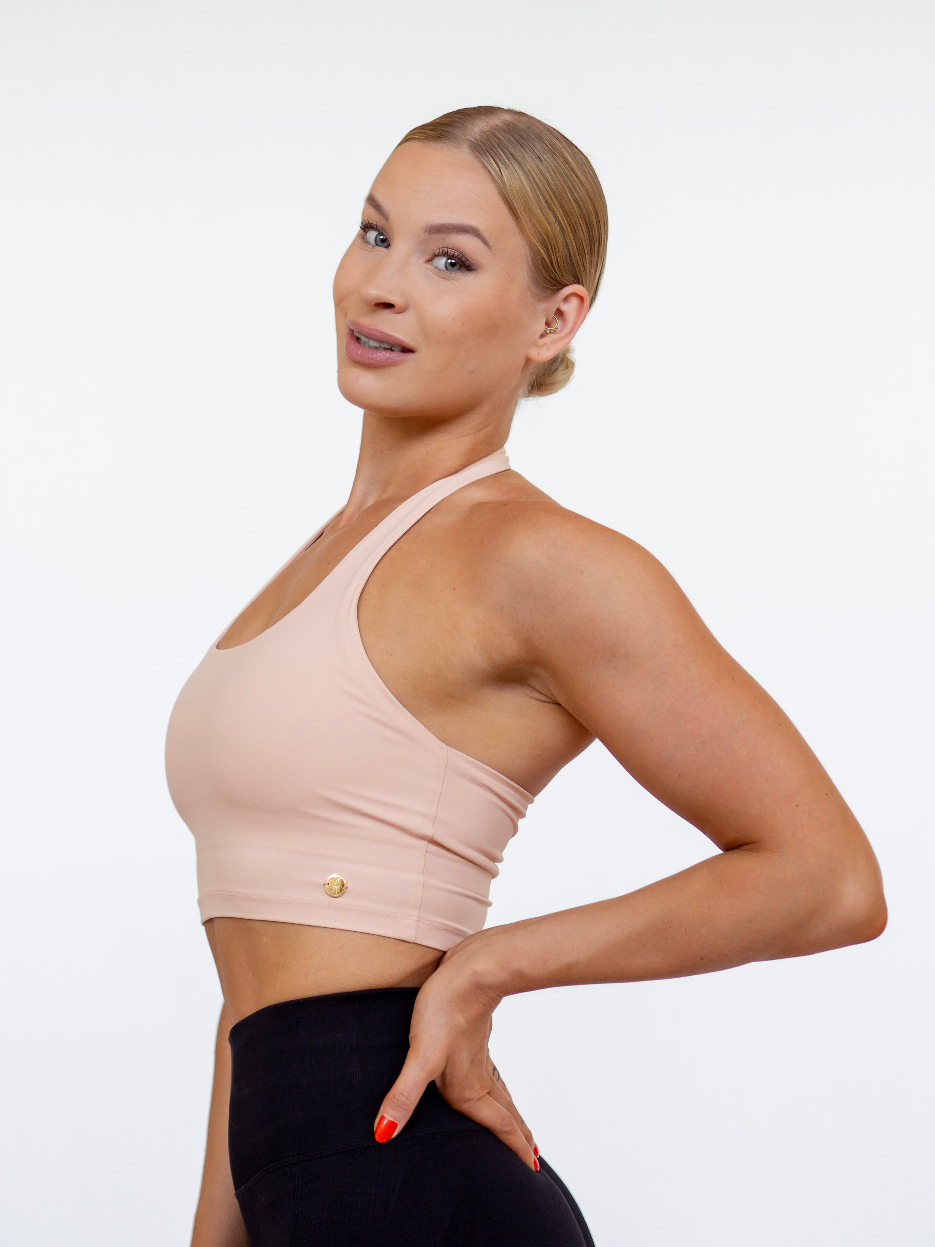 Halterneck Top - Apricot Blush
