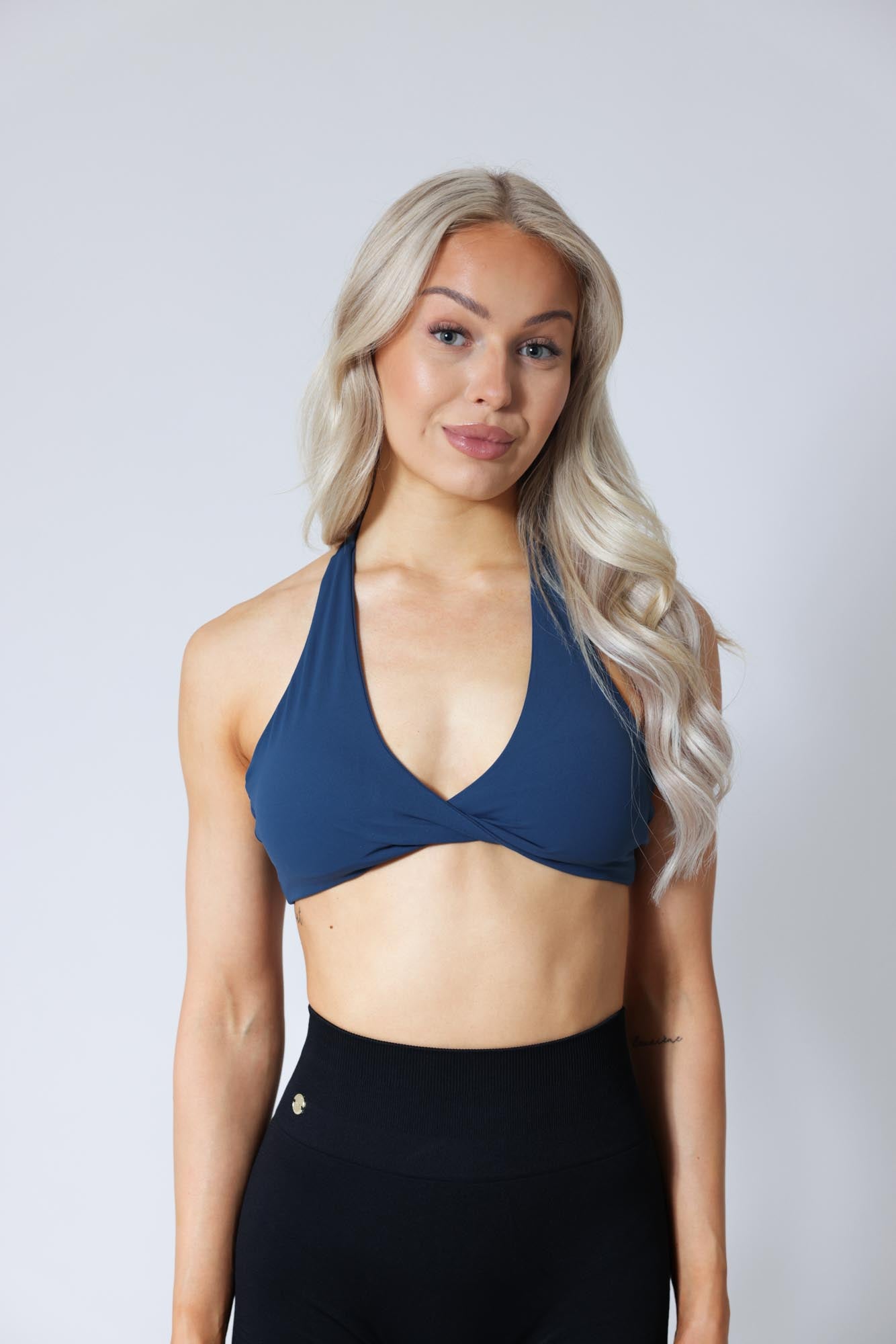 Halterneck Twist Bra - Blueberry