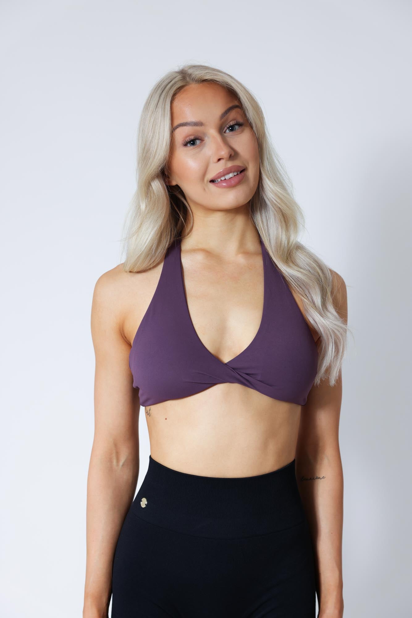 Halterneck Twist Bra - Grape