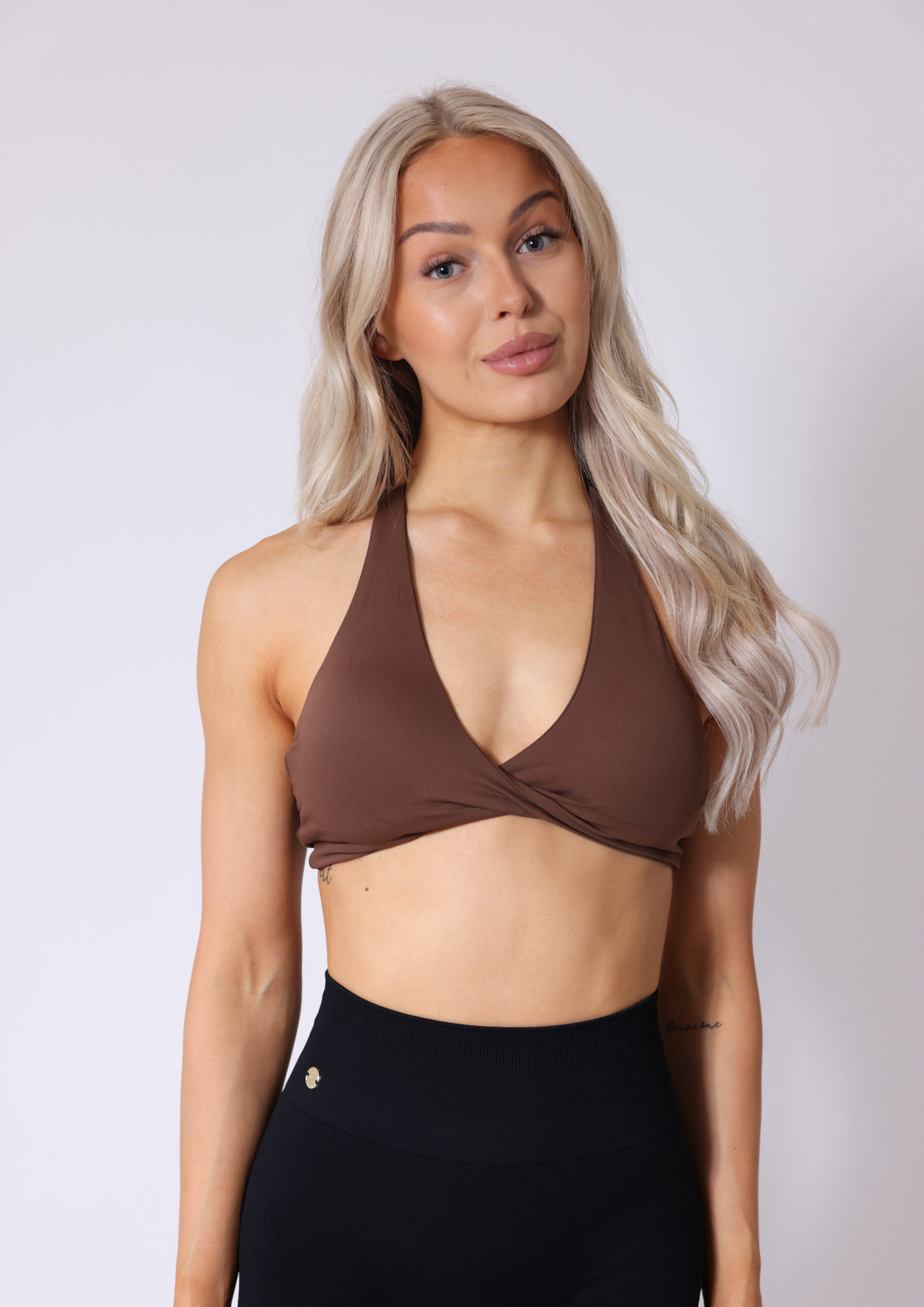 Halterneck Twist Bra - Pecan