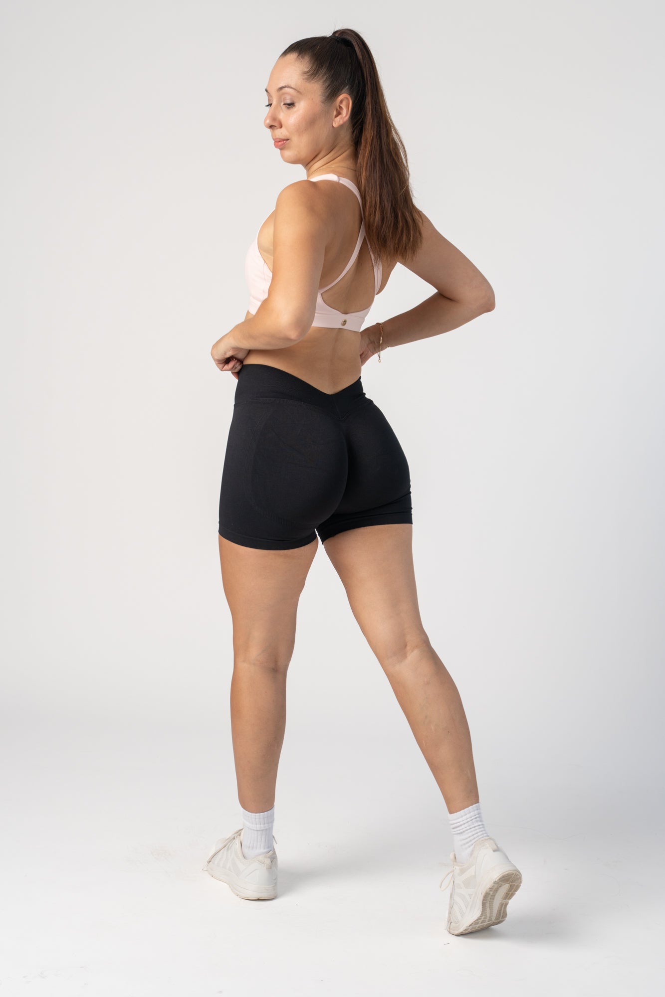 V-Waist Shorts - Black