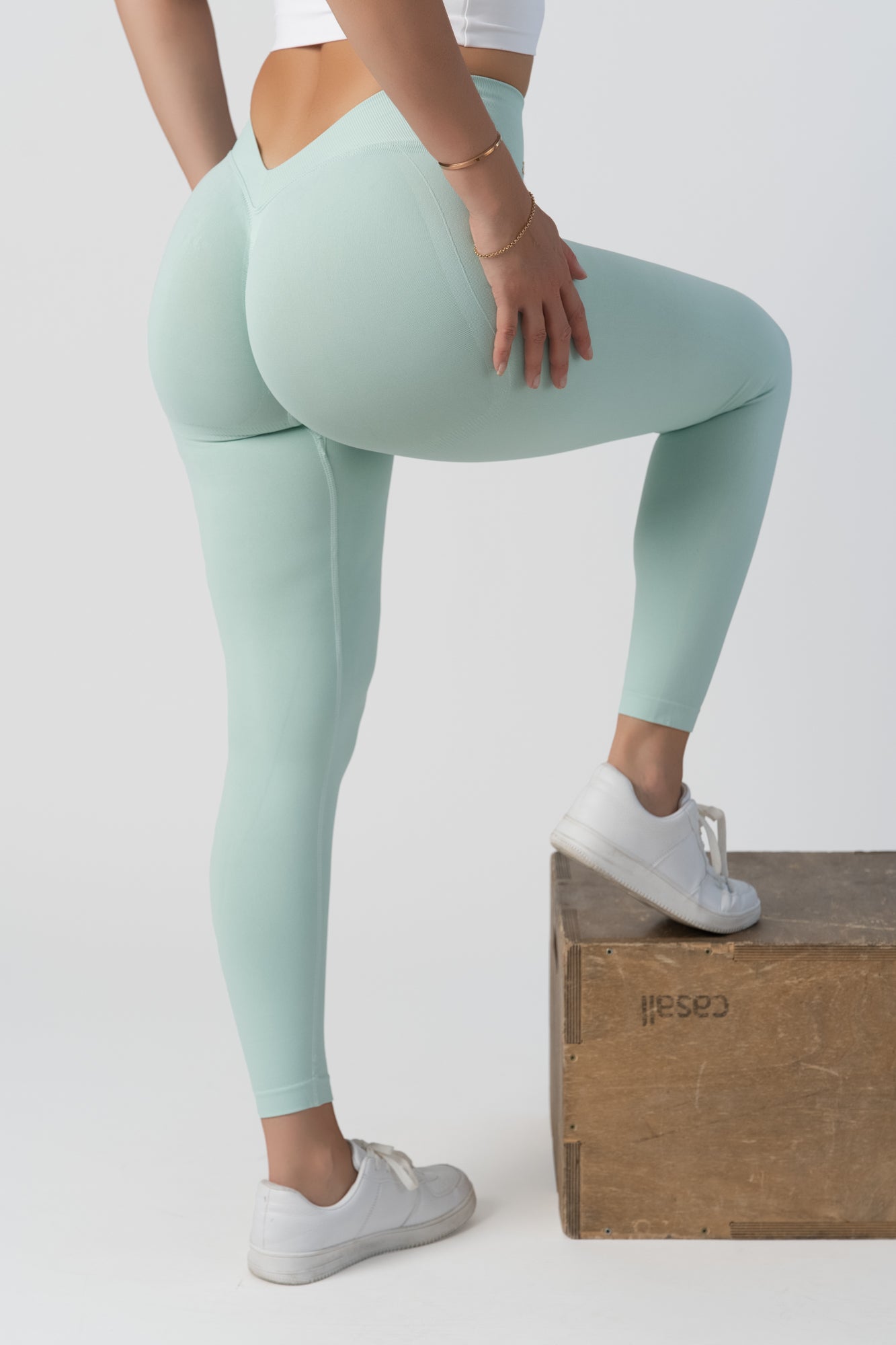 V-Waist Tights - Mint Breeze