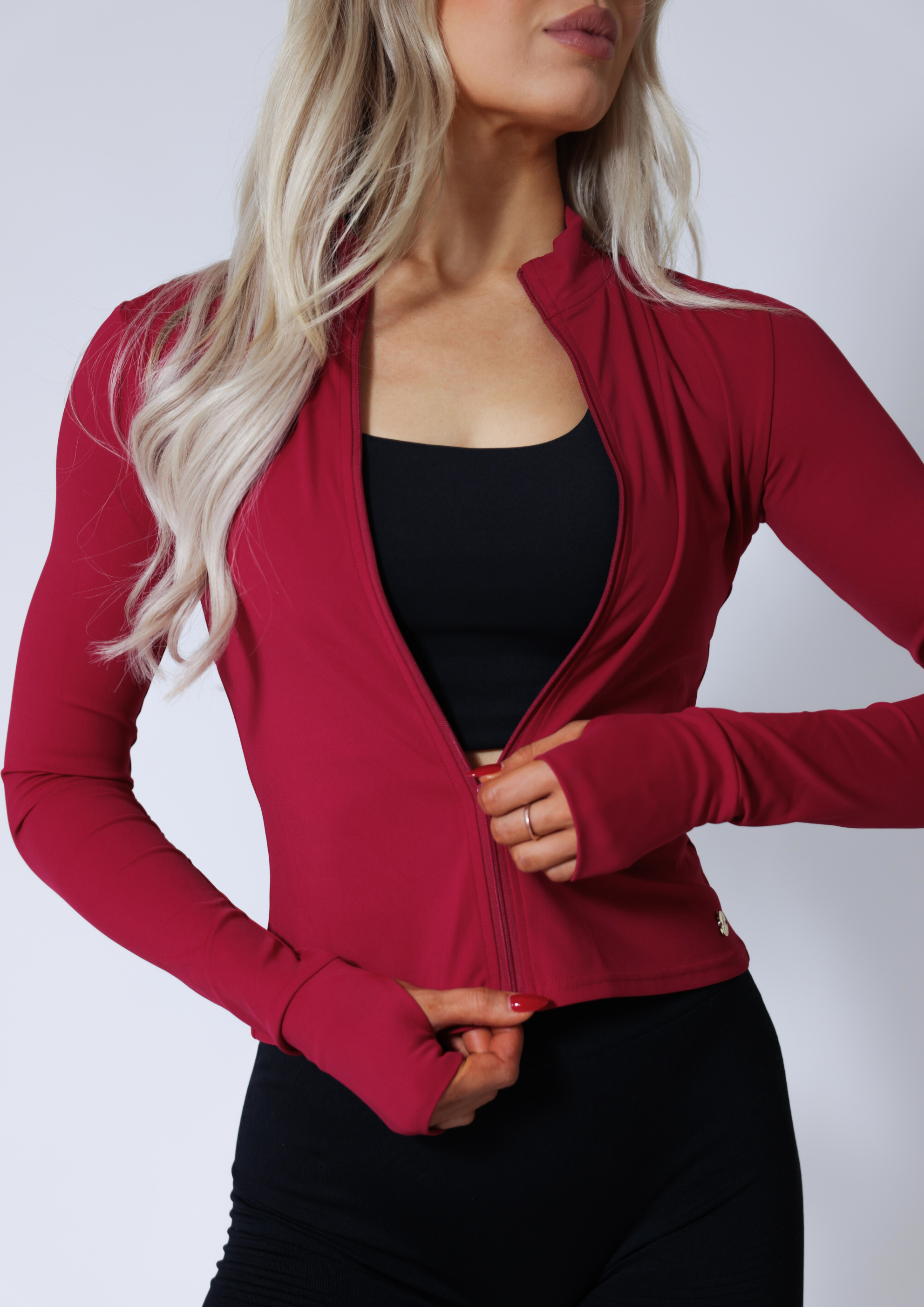Zip Up Jacket - Raspberry Red