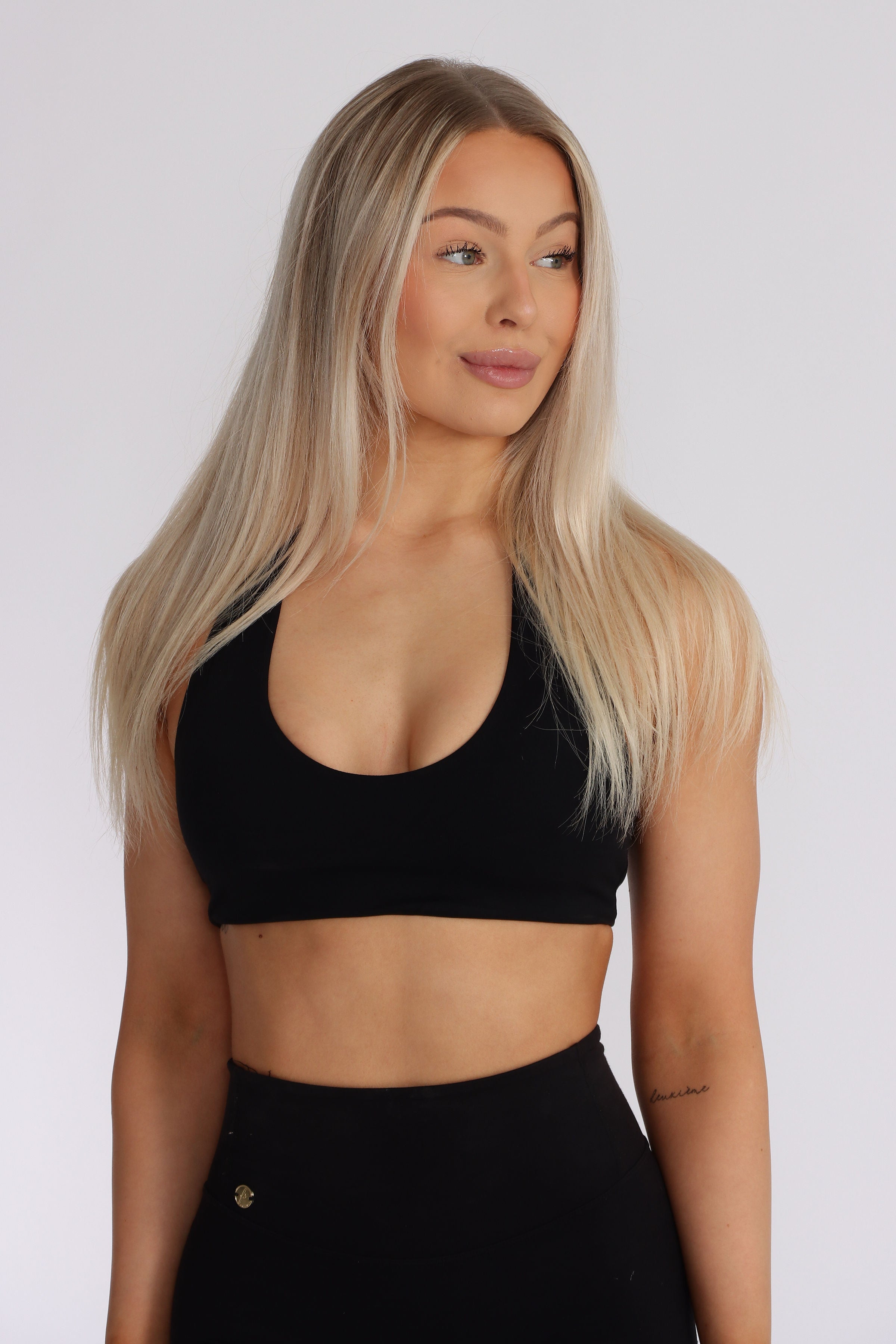 Halterneck Sports Bra - Black