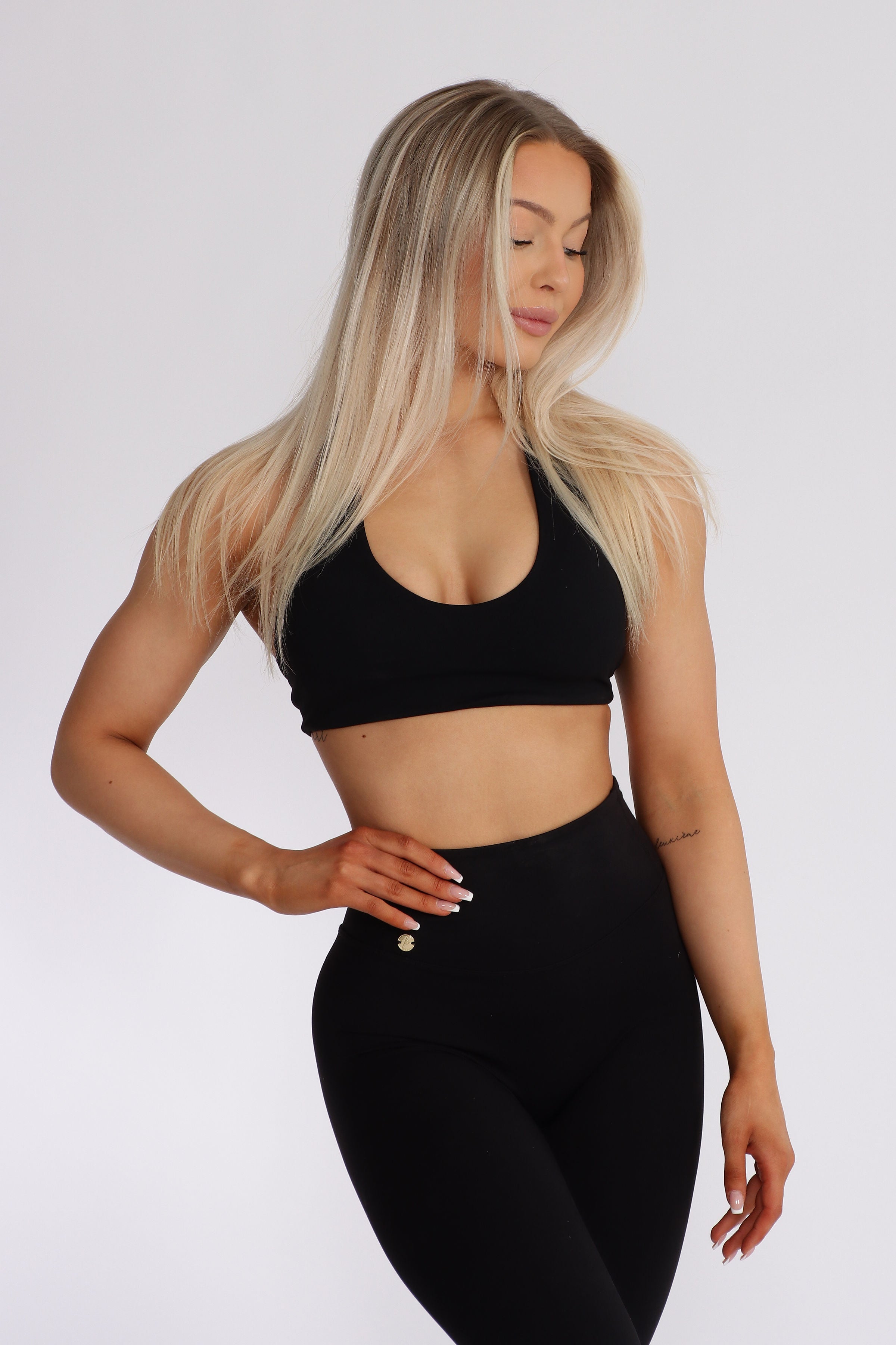 Halterneck Sports Bra - Black
