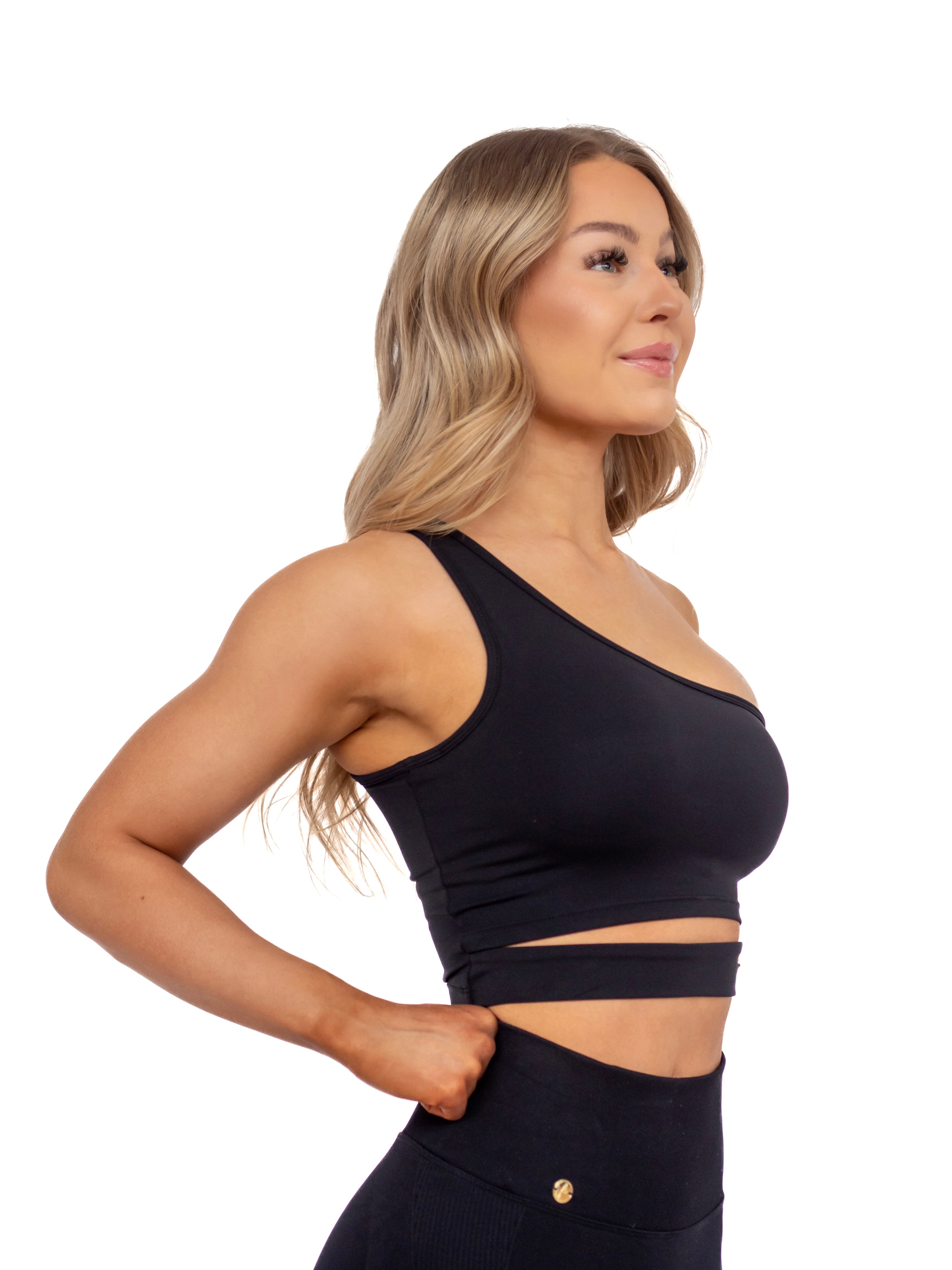 One Shoulder Top - Black
