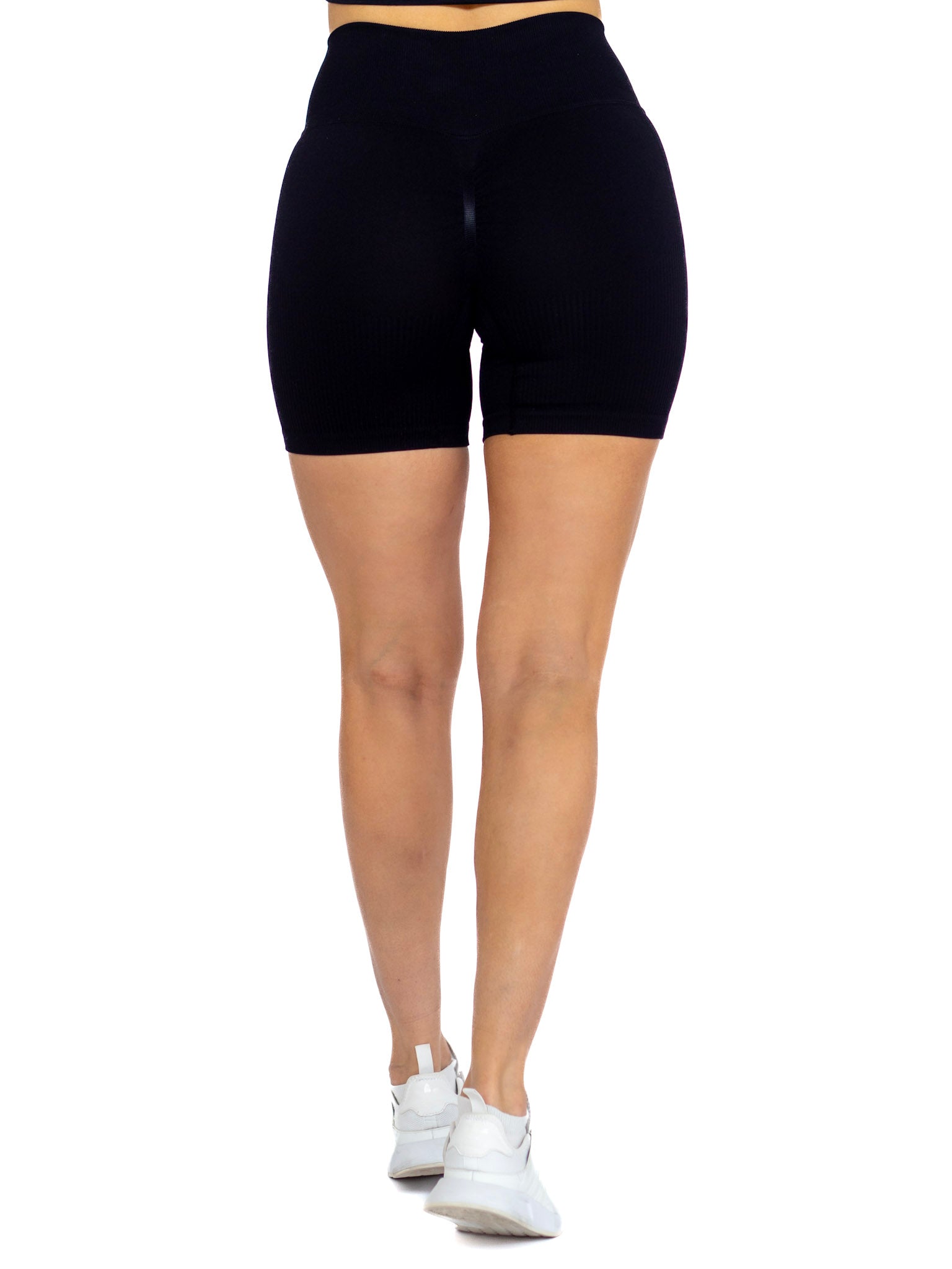Perfect Peachy Ribbed Shorts - Black