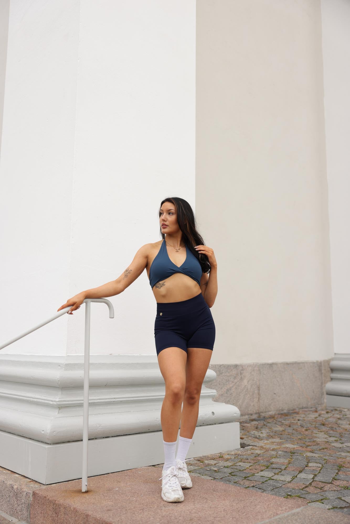 Halterneck Twist Bra -  Blueberry