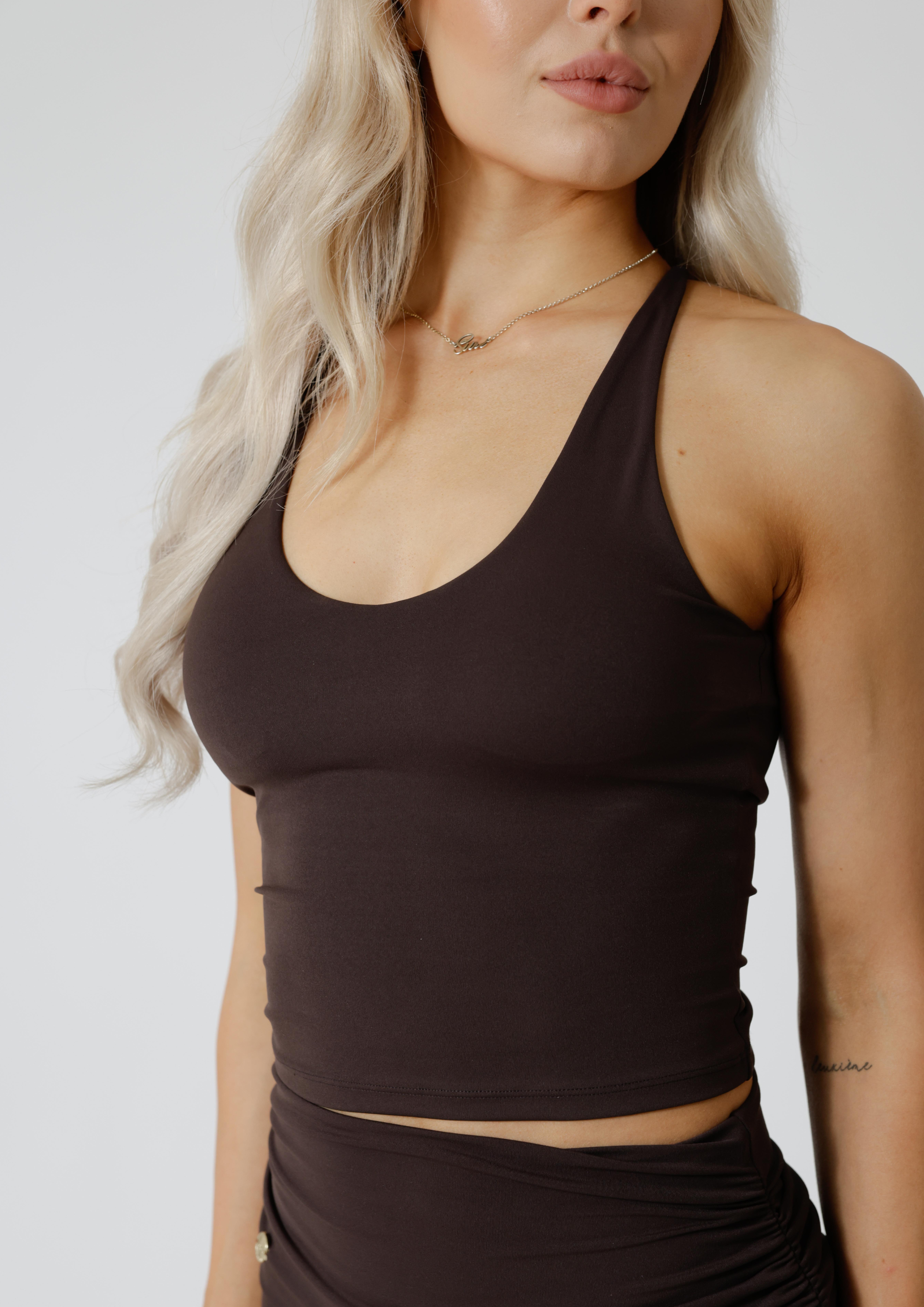 Core Strappy Tank - Dark Brown
