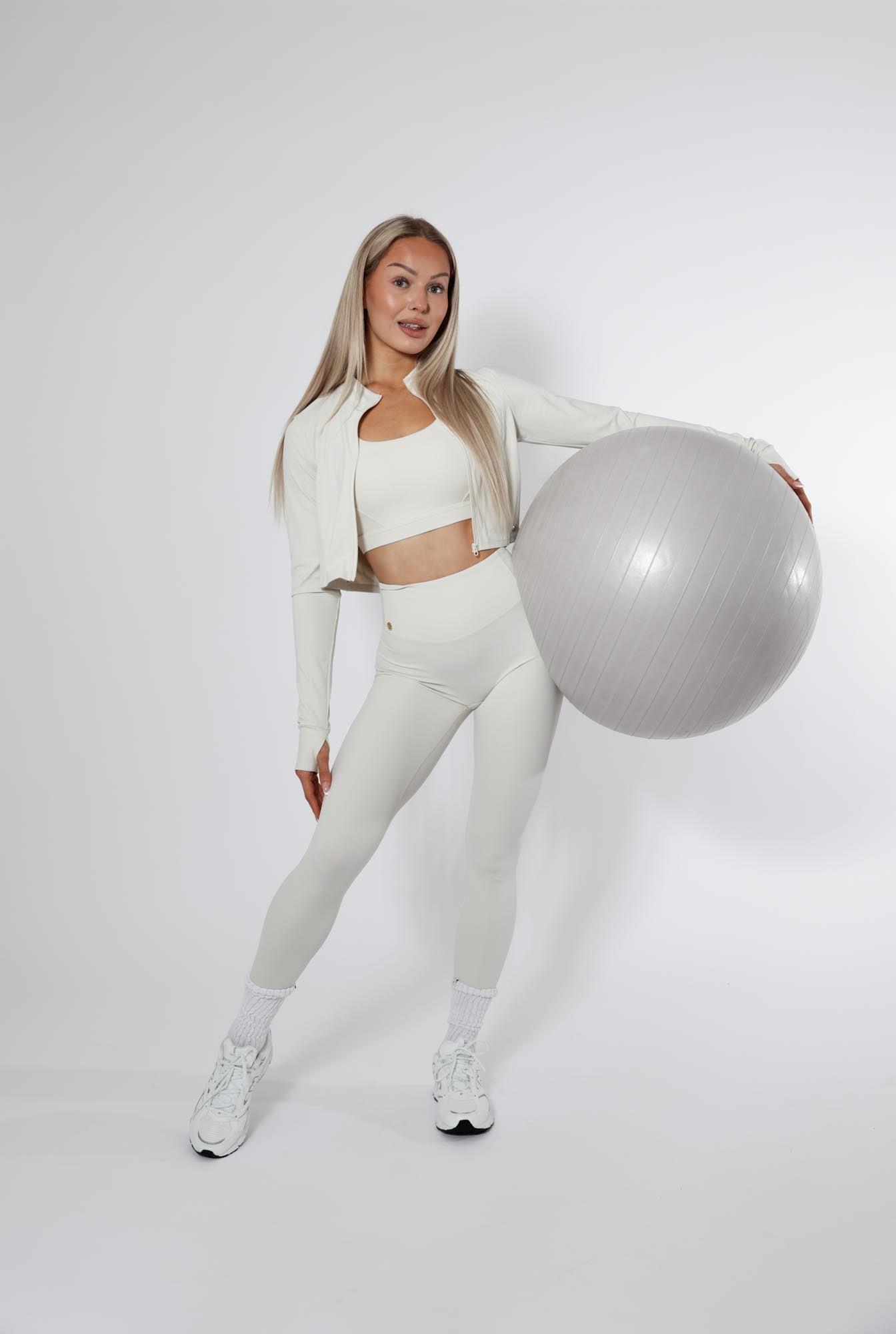 Core Zipper Jacket - White Sand