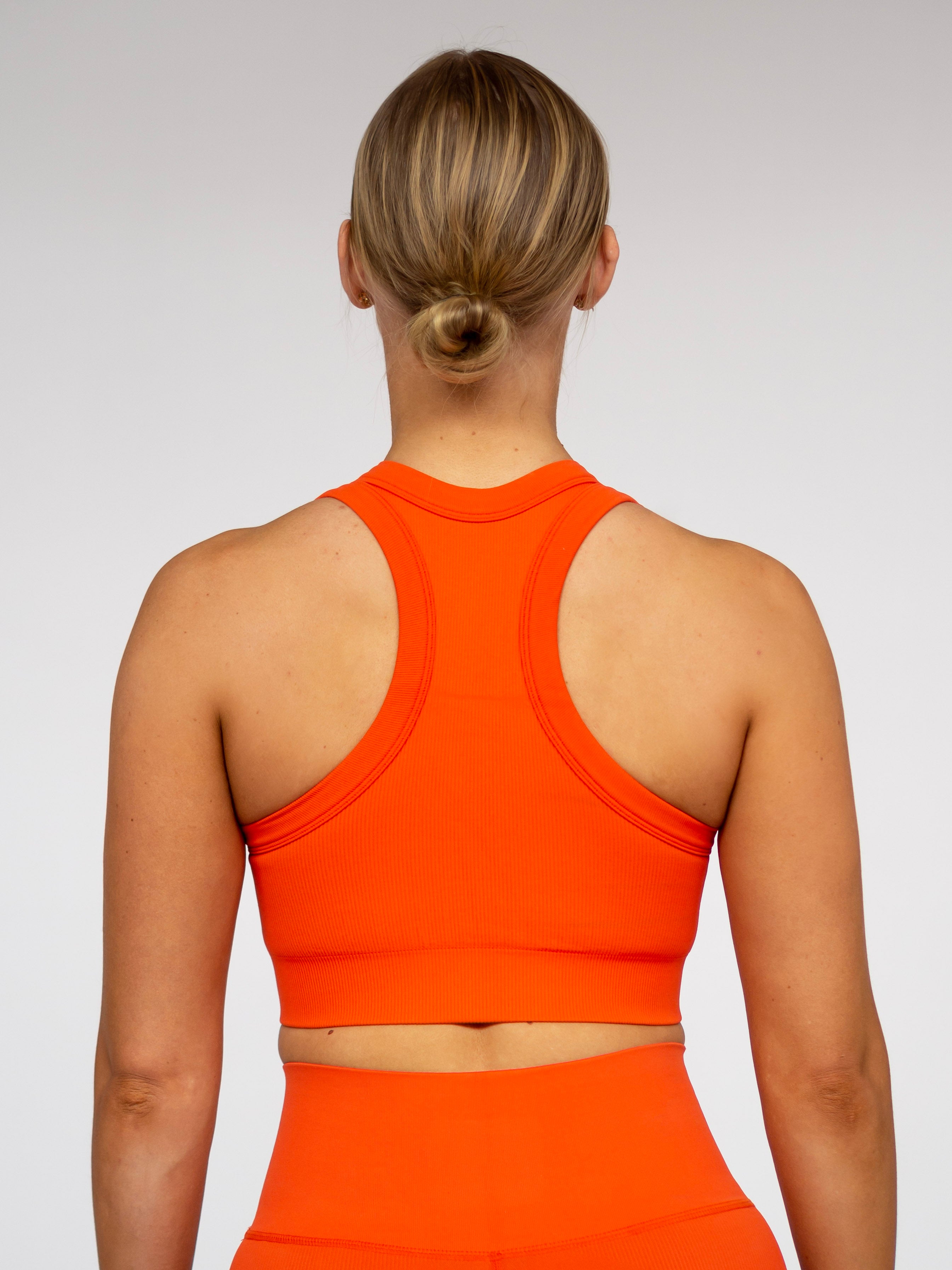 Everyday Ribbed Top - Coral Flame
