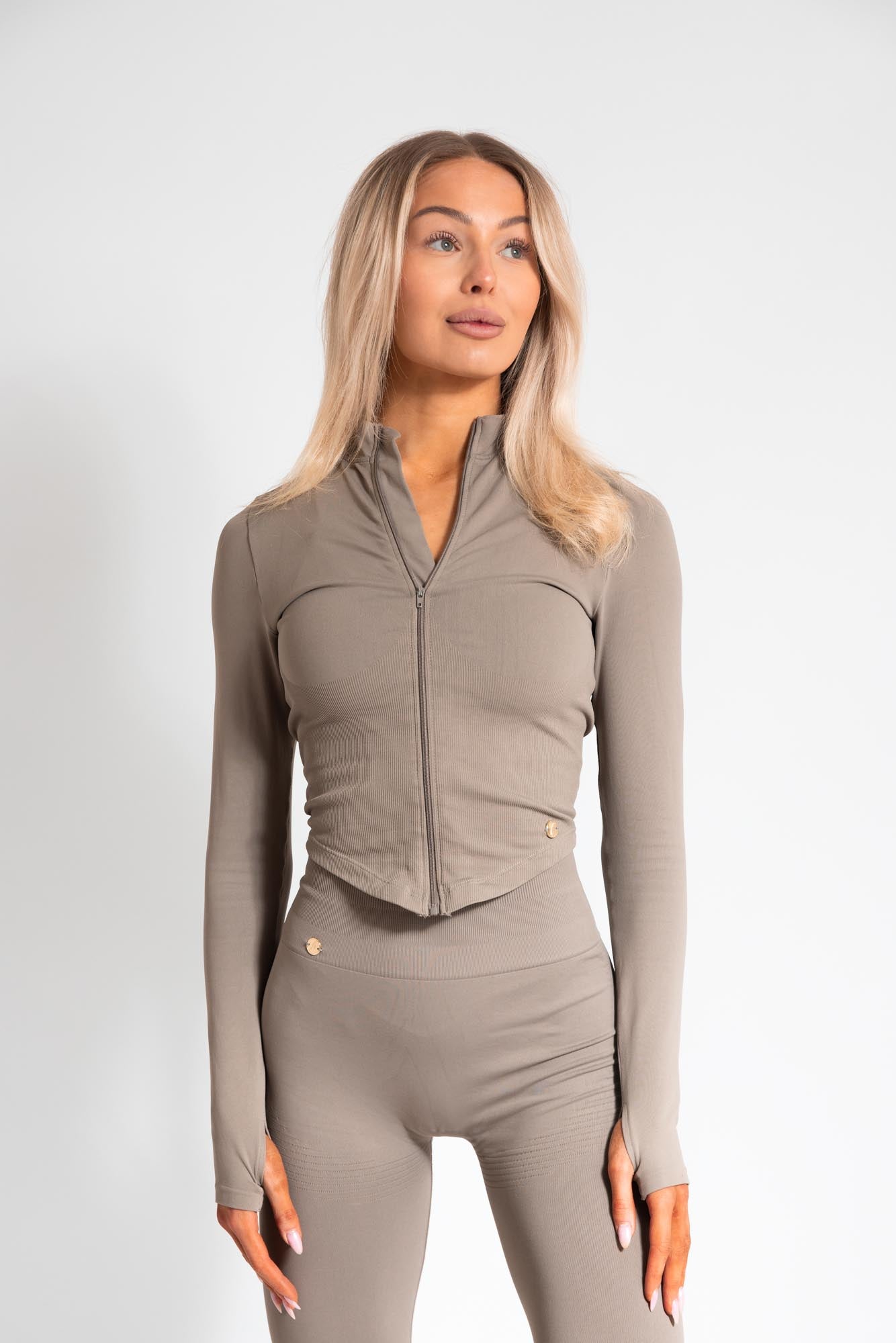 Formé Sculpt Zip Jacket - Dusty Taupe