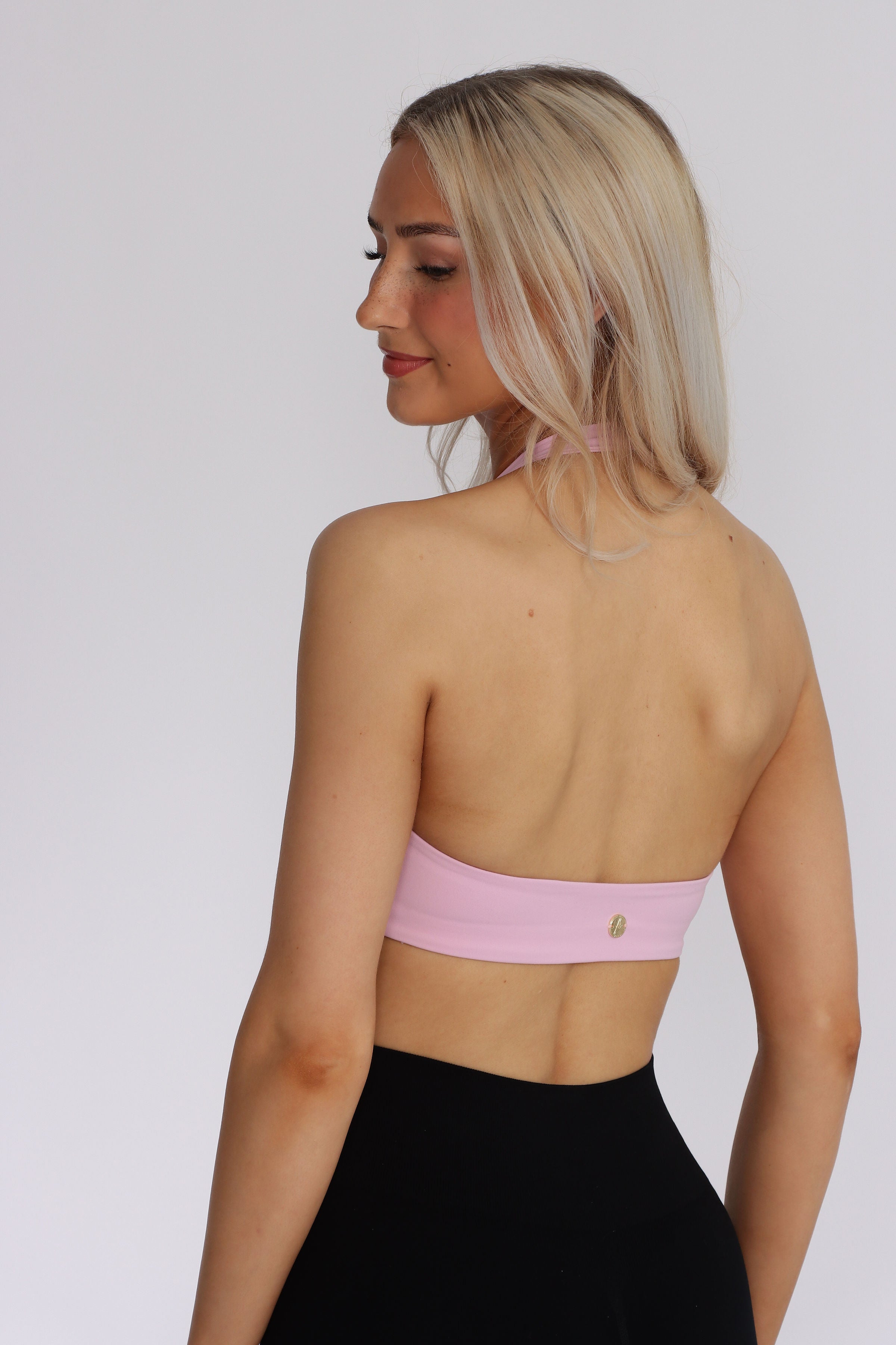 Halterneck Sports Bra - Candy Pink