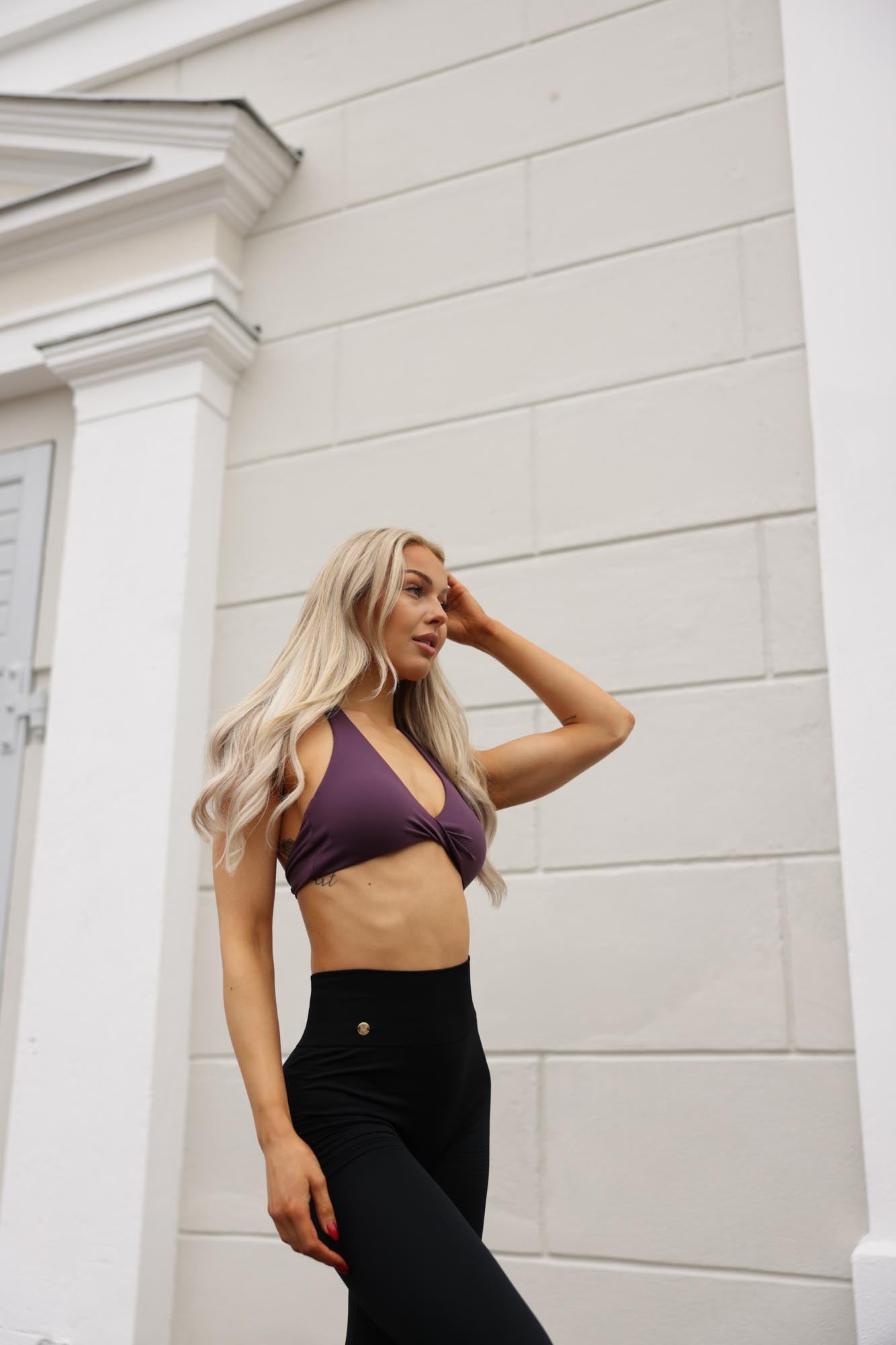 Halterneck Twist Bra - Grape