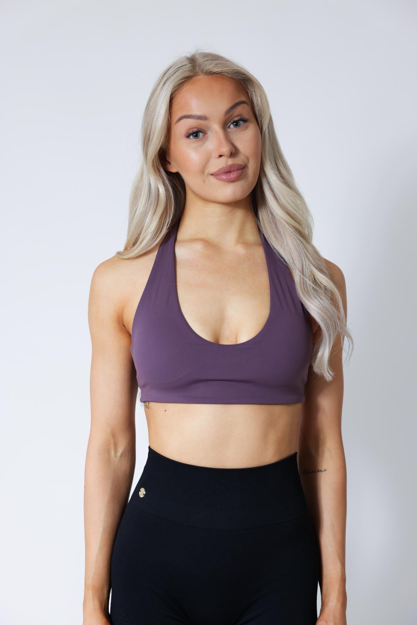 Halterneck Sports Bra - Dusty Purple