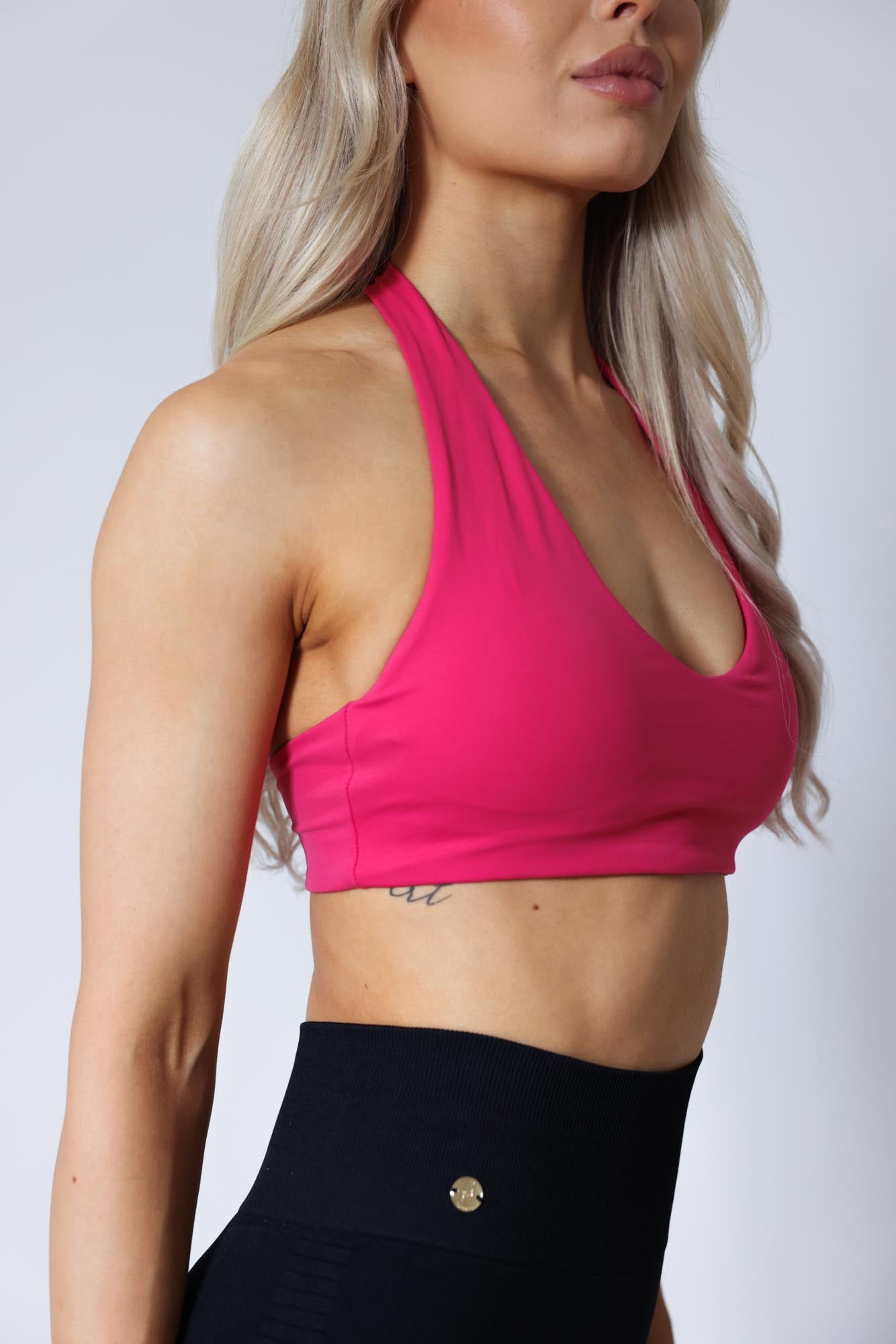 Halterneck Sports Bra - Hot Pink