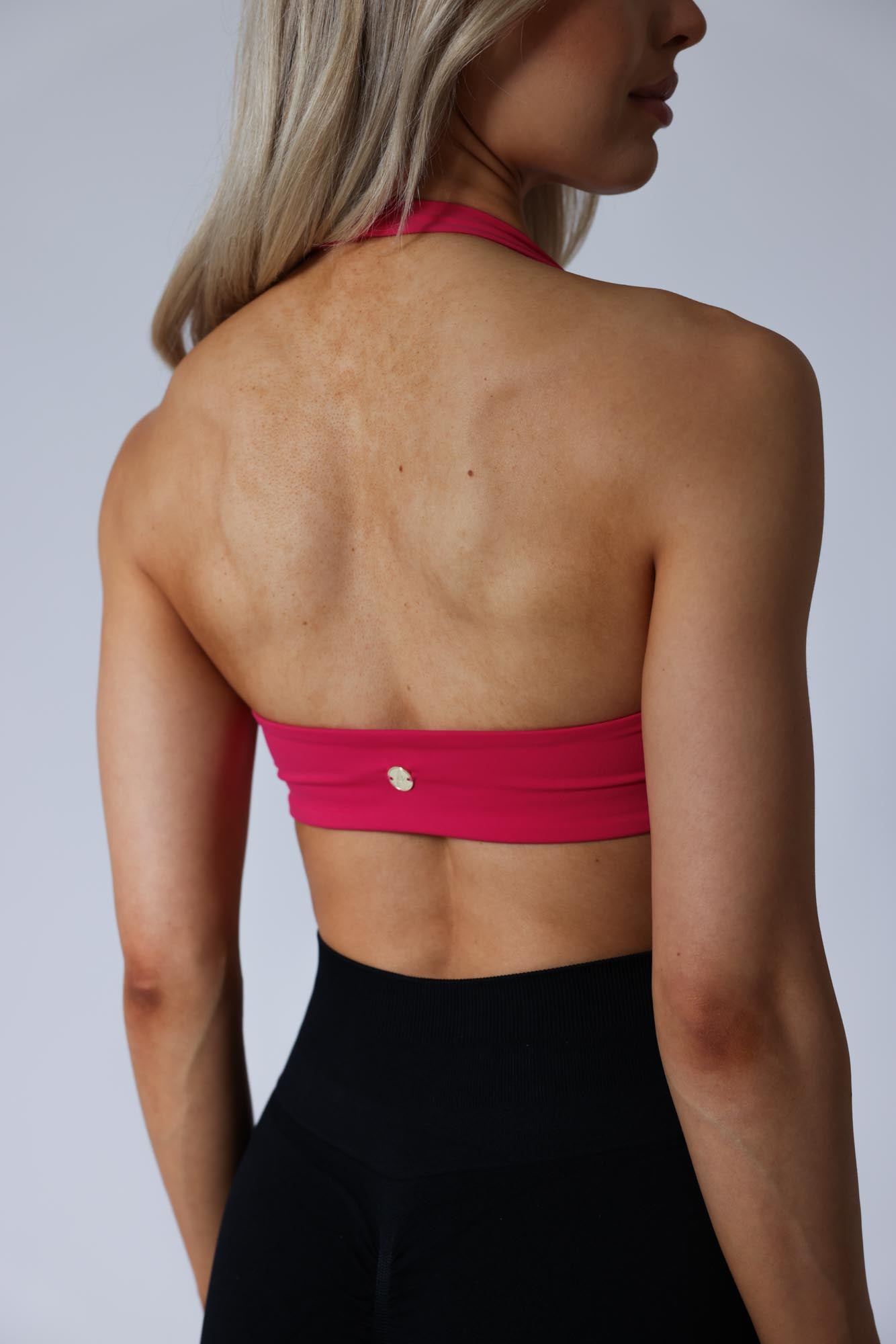Halterneck Sports Bra - Hot Pink