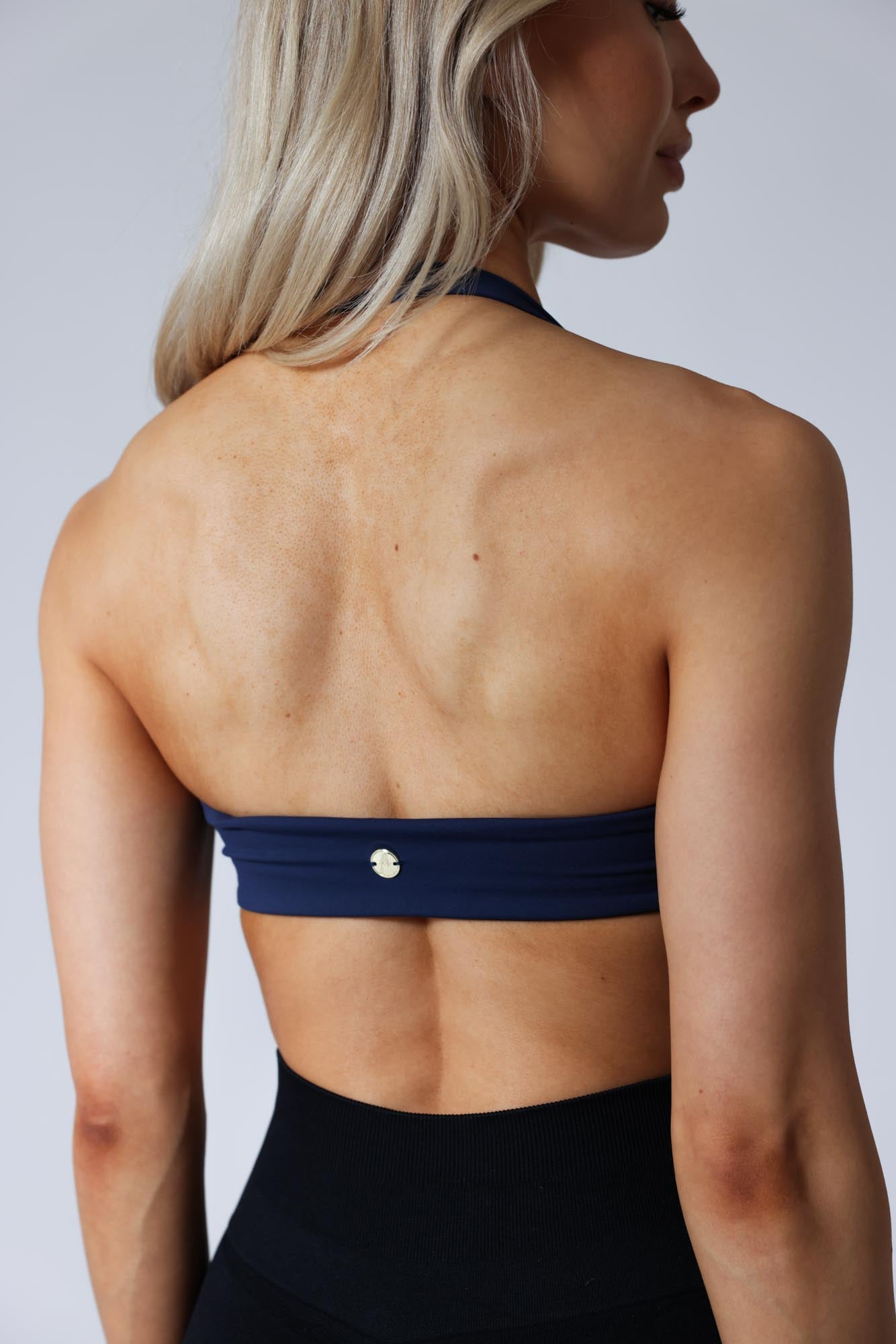 Halterneck Sports Bra - True Blue