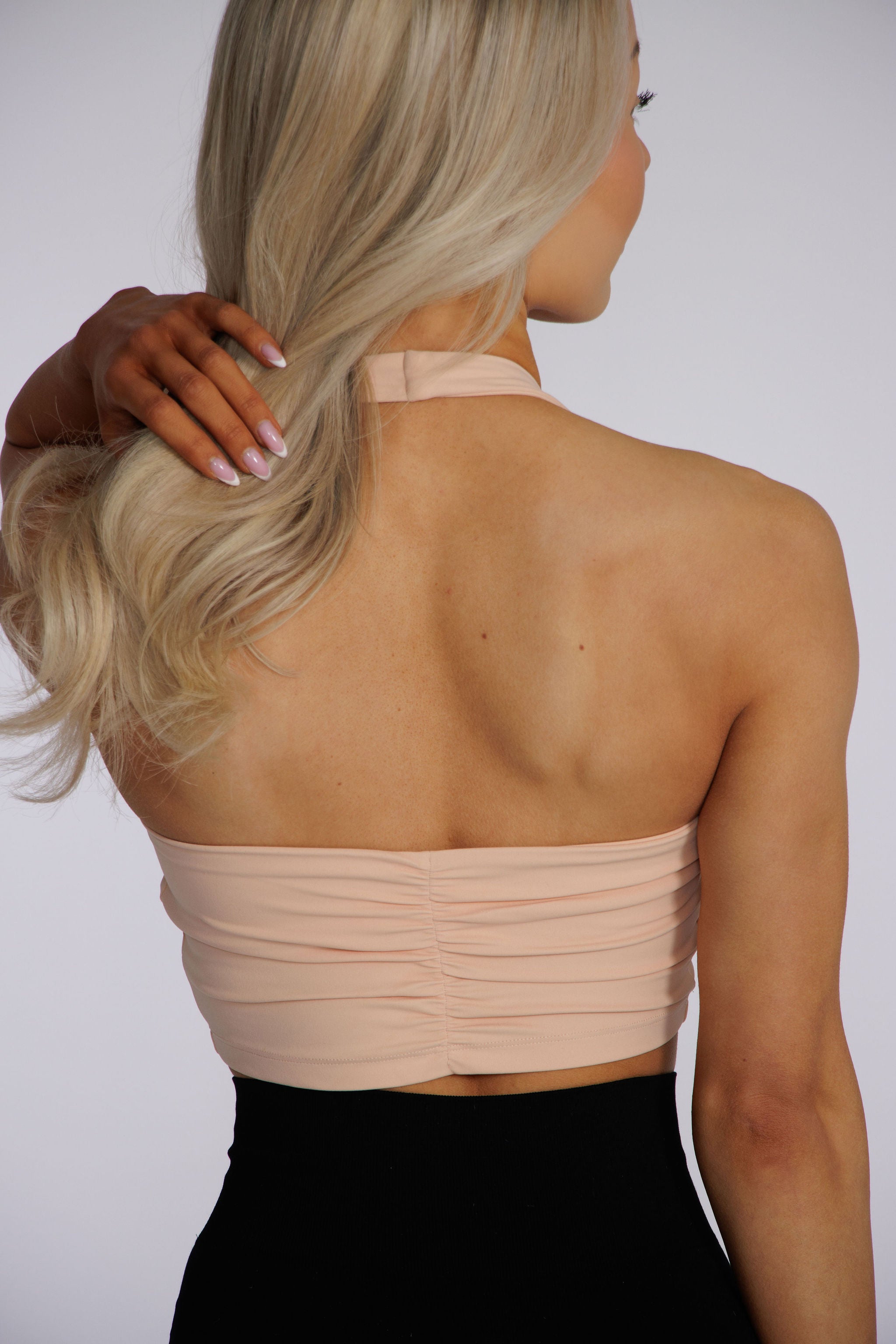 Halterneck Top - Apricot Blush