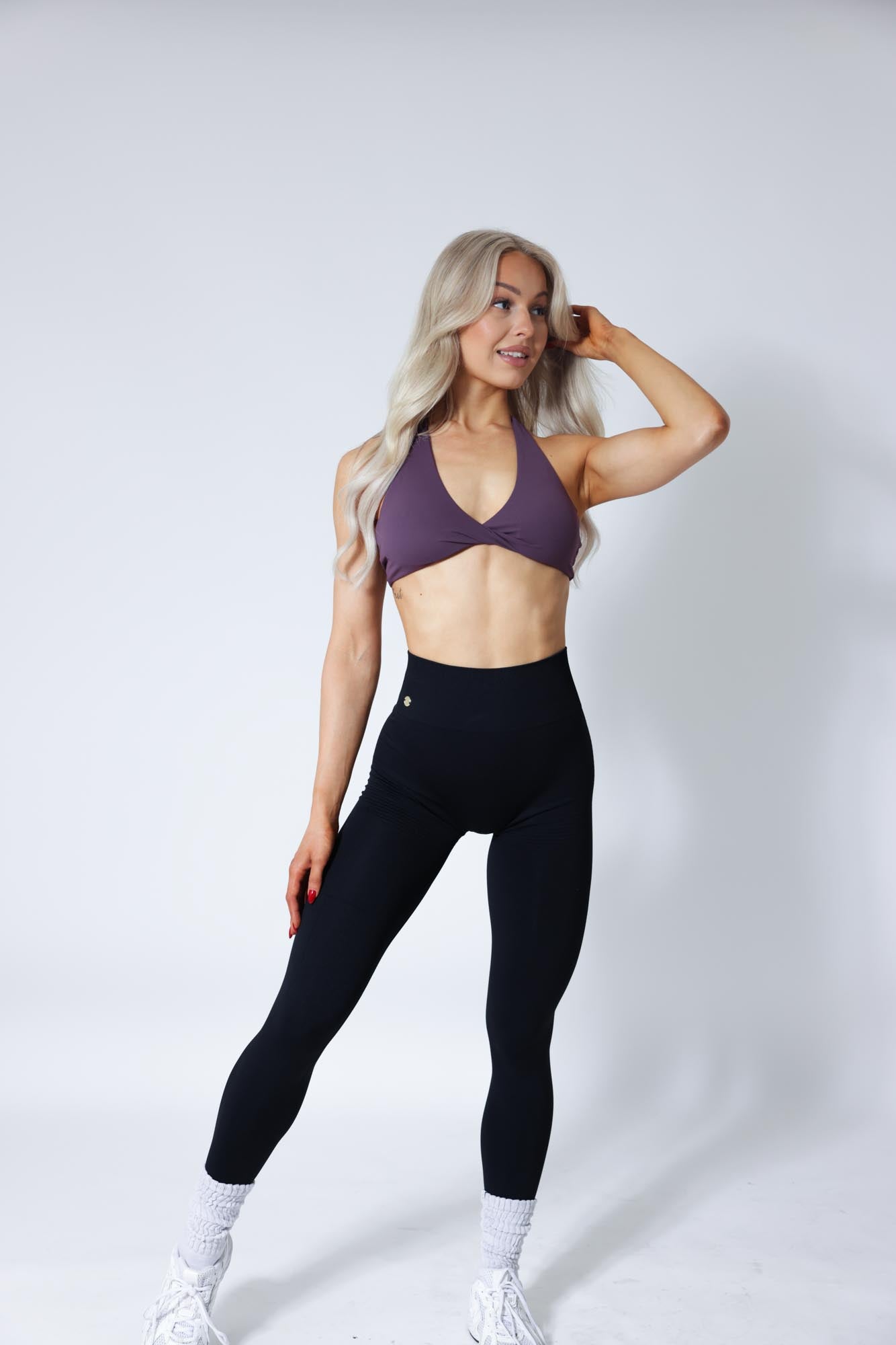 Halterneck Twist Bra - Grape