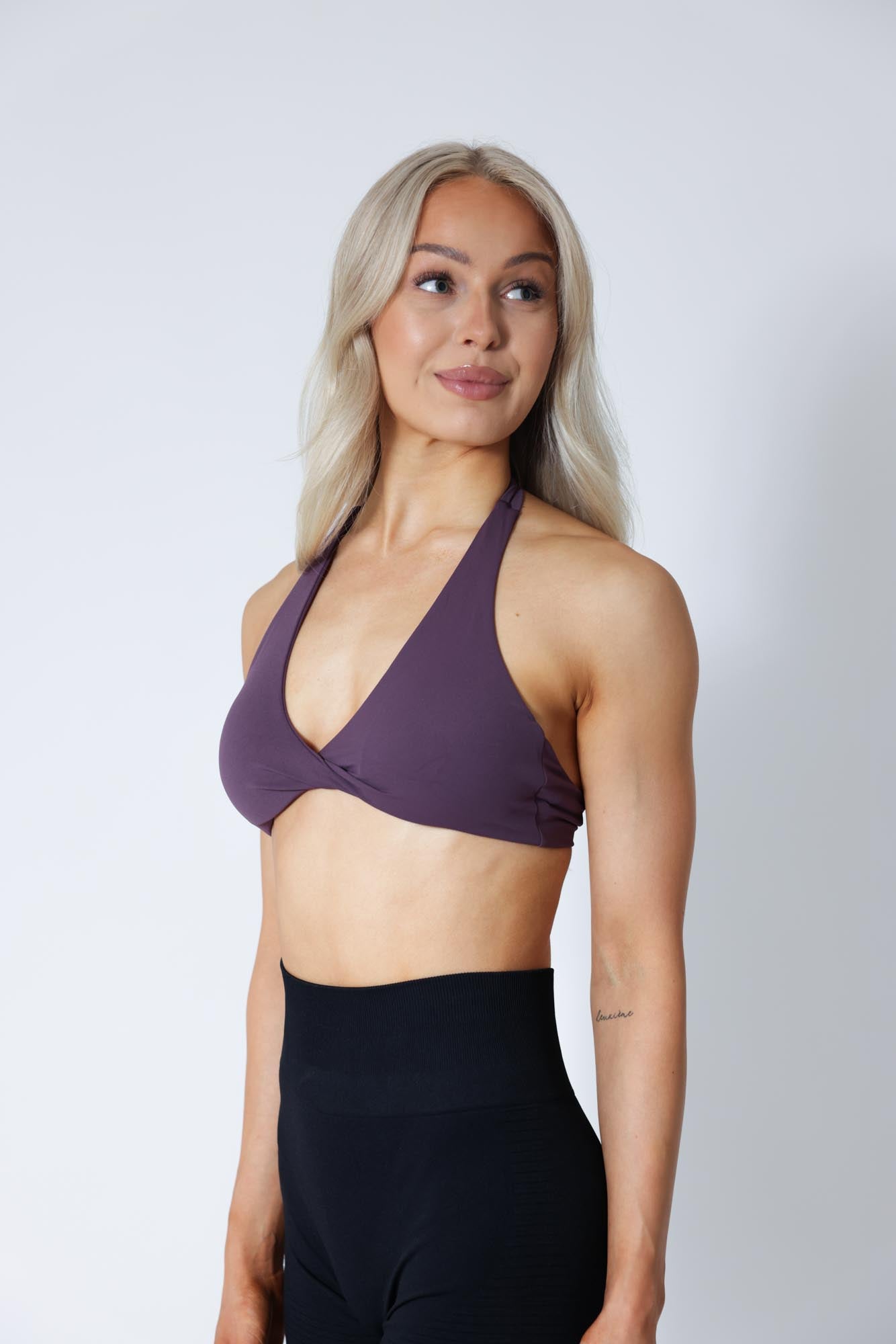 Halterneck Twist Bra - Grape
