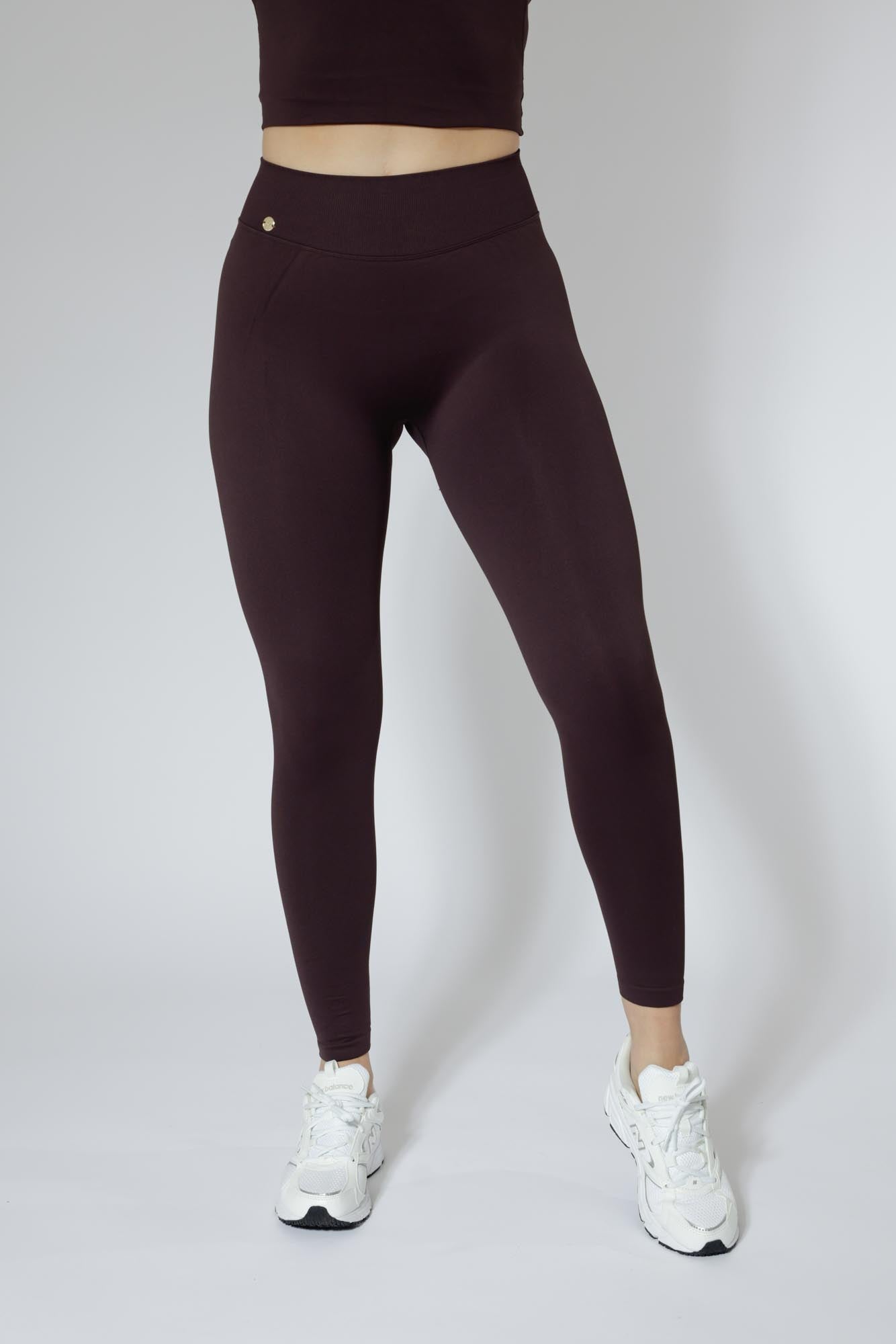 Peachy Mid-Rise Tights - Chocolate Brown