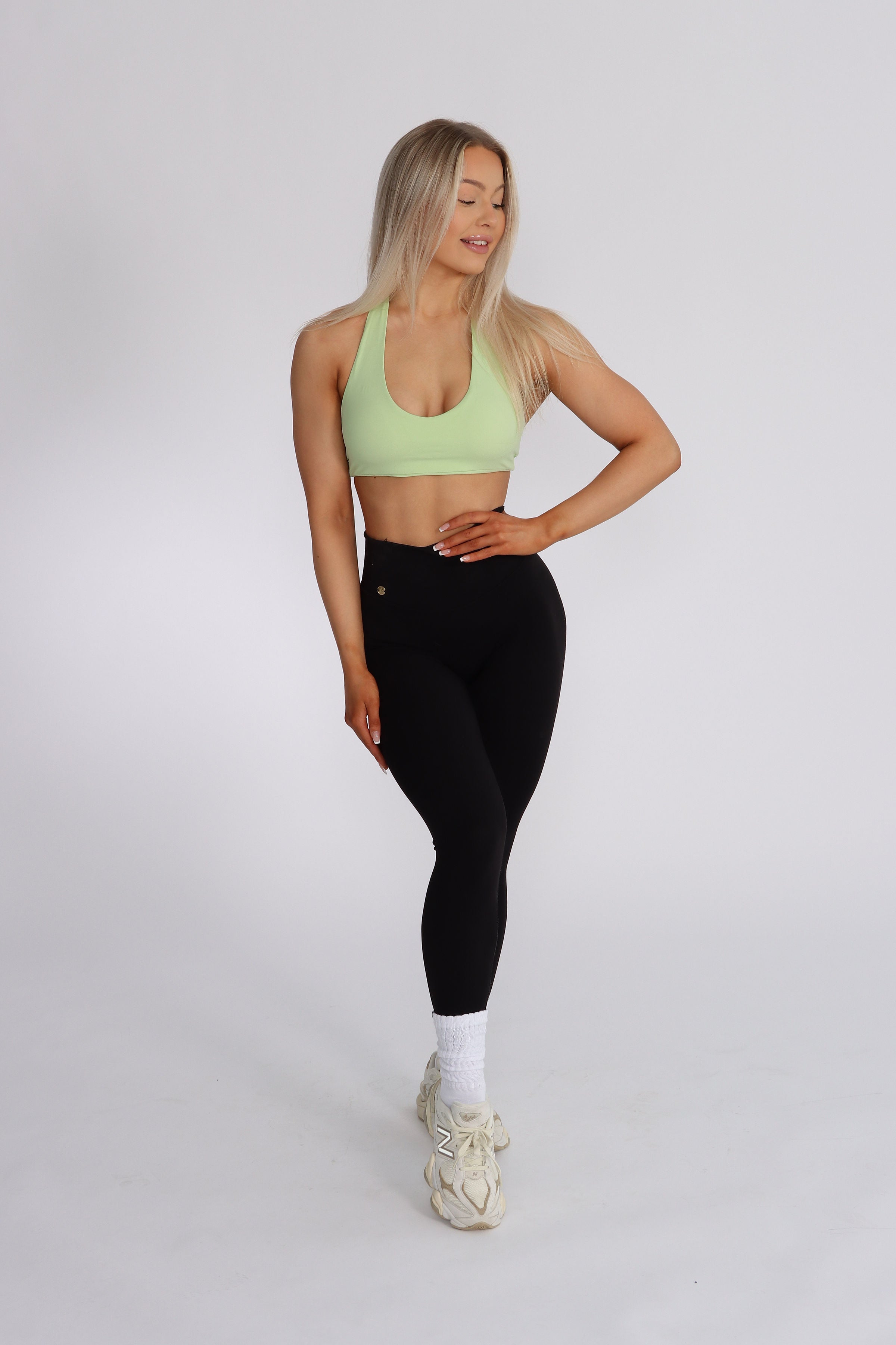 Halterneck Sports Bra - Pastel Green