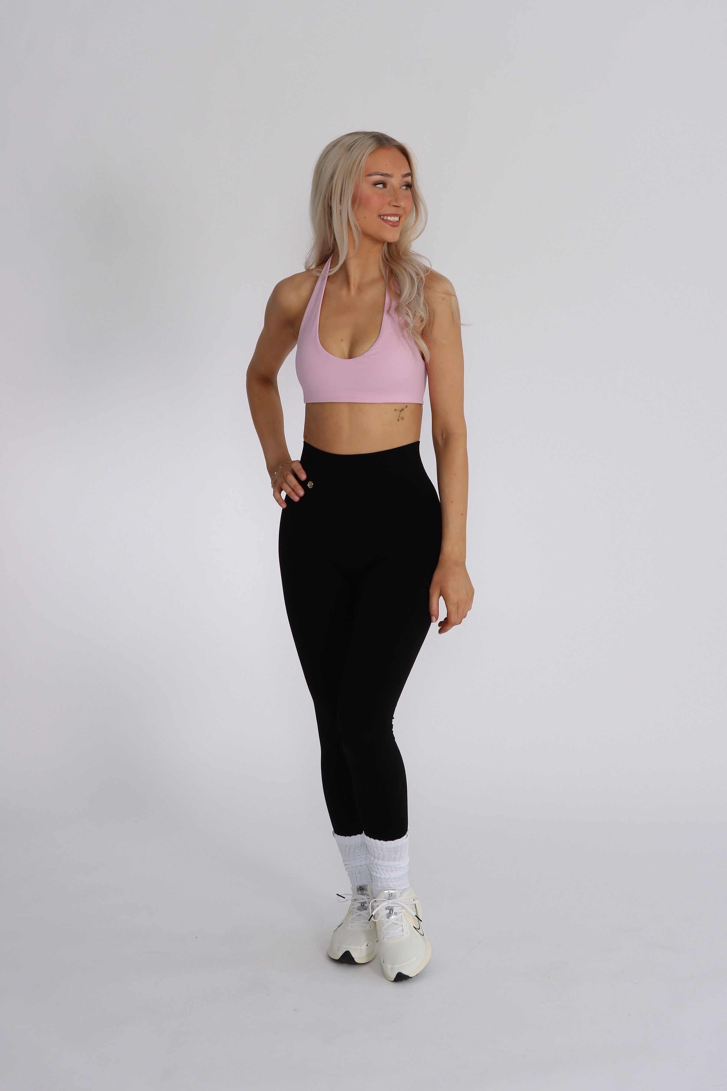 Halterneck Sports Bra - Candy Pink