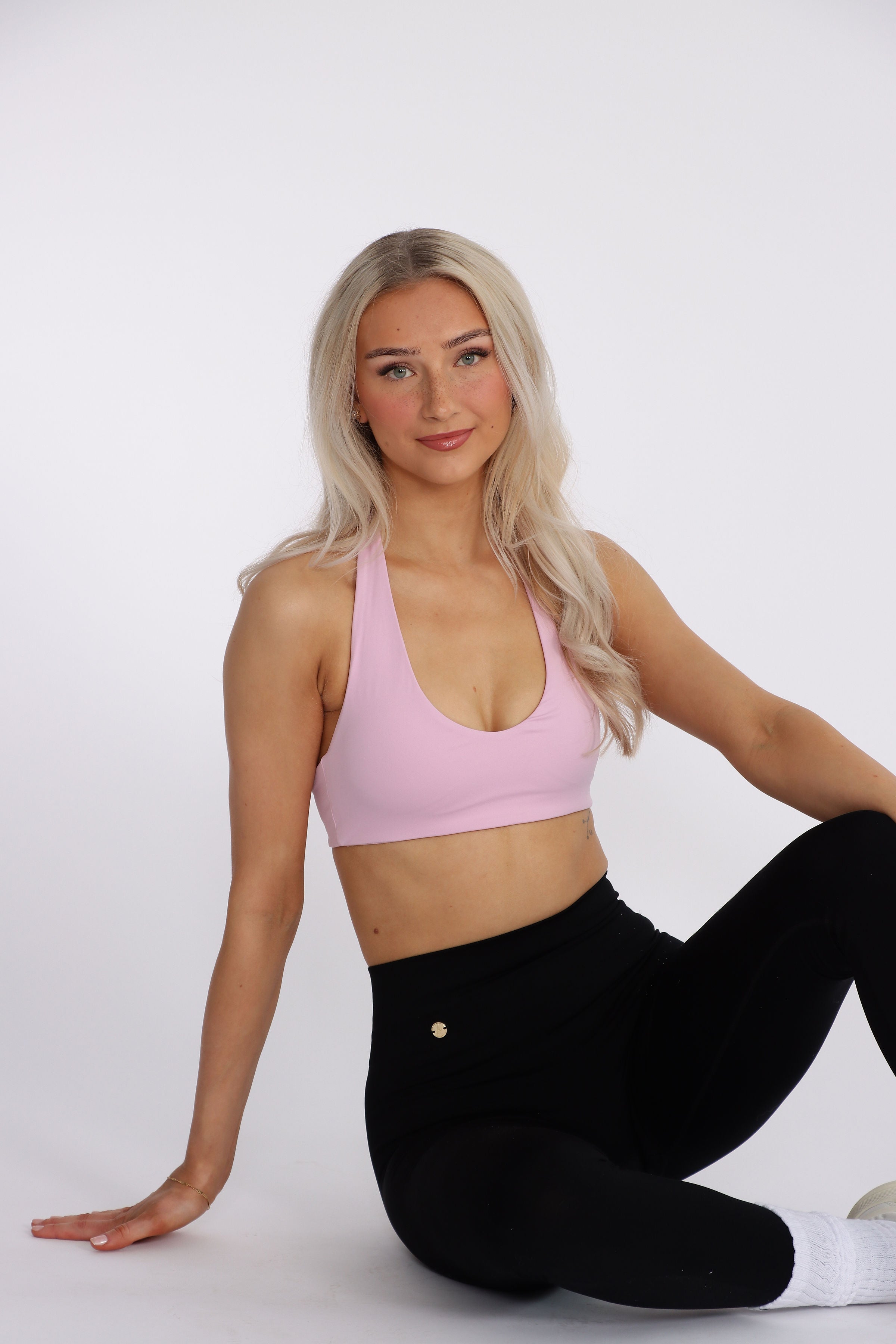 Halterneck Sports Bra - Candy Pink